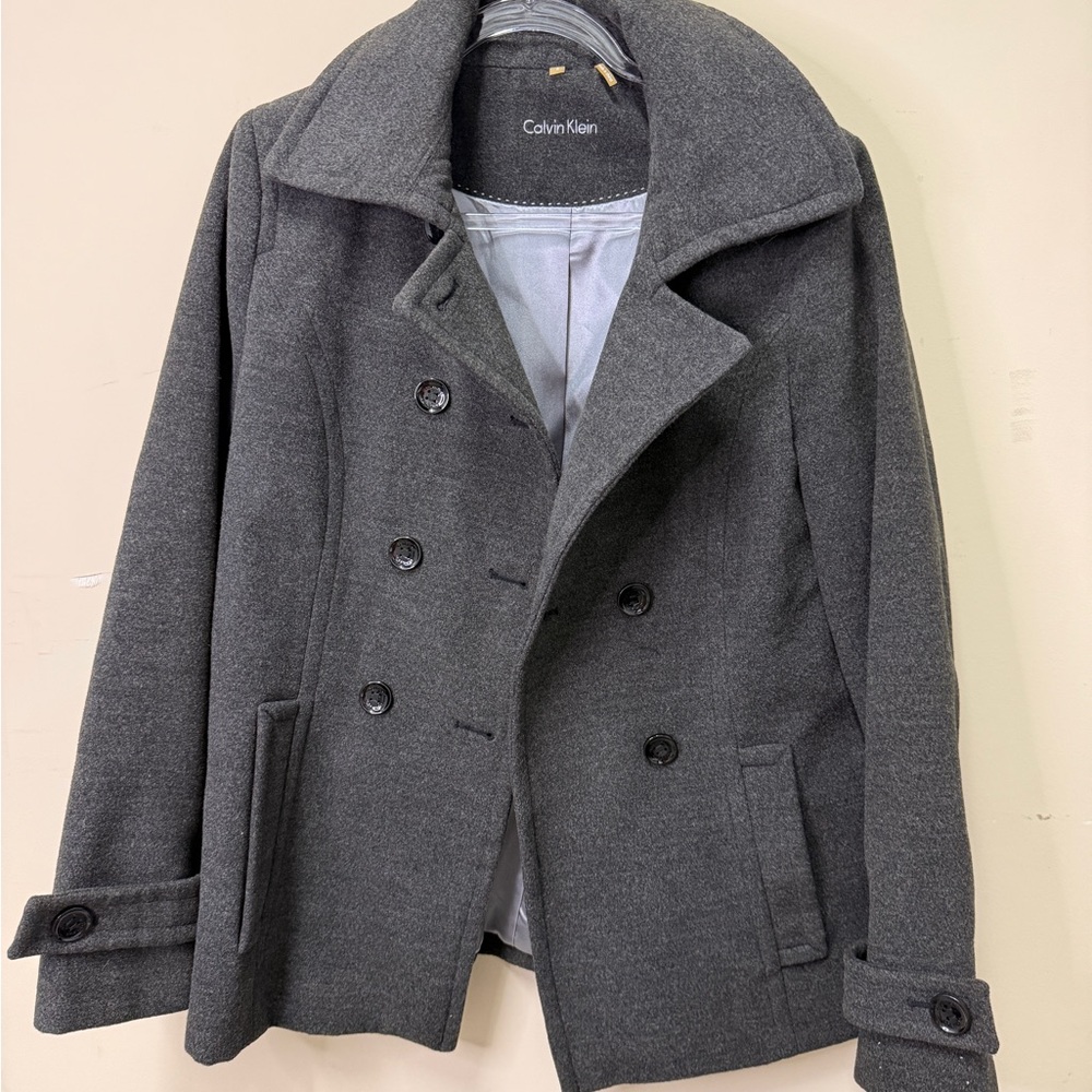Calvin Klein Charcoal Double-Breasted Coat